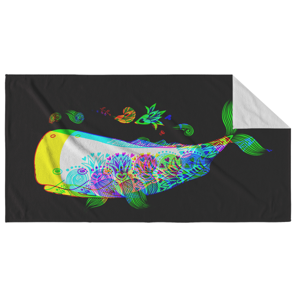 Psychedelic Whale Beach Towel