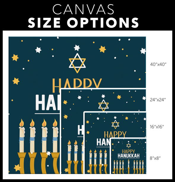 Happy Hanukkah Canvas Wall Art