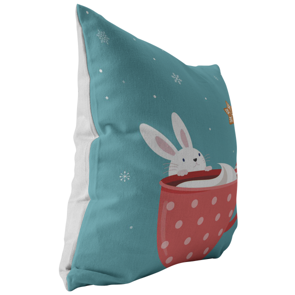 Warm Little RabbitThrow Pillow