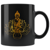 Buddha Lotus 11oz Black Mug