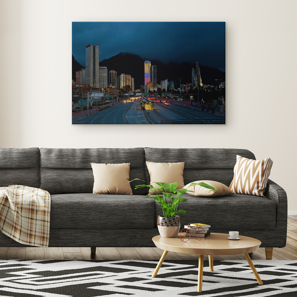 Bogota At Night Colombia Canvas Wall Art