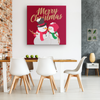 Snowman and Wife Luxury Christmas Canvas Wall Art