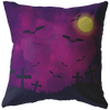 Purple Night Cementery Throw Pillow
