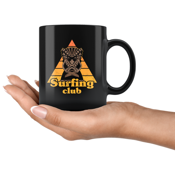 Tiki Surfing Club Black 11oz Mug