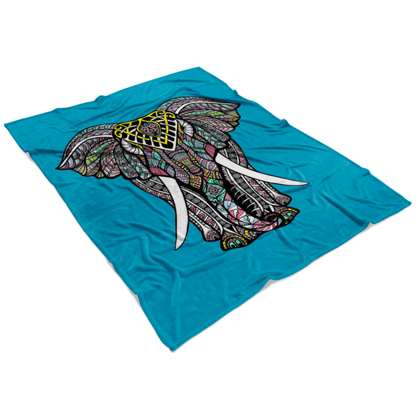 Blue Elephant Fleece Blanket