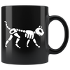 Skeleton Cat 11oz Black Mug
