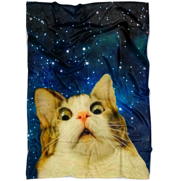 Starry Cat Fleece Blanket