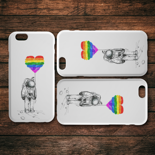 Astronaut and Pride iPhone Case