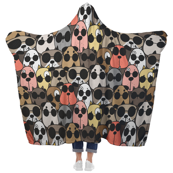Casual Dogs Hooded Blanket