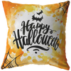 Happy Halloween Orange and Bats Throw Pillow