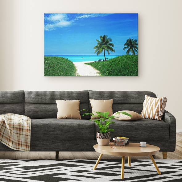 Playa Varadero Cuba Oleo Painting Style Canvas Wall Art