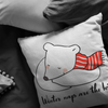 Napping Bear Winter Throw Pillow