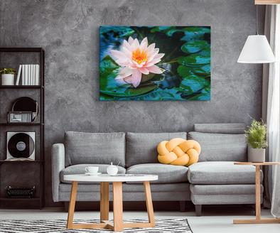 Pink Lotus Lilypad Canvas Wall Art