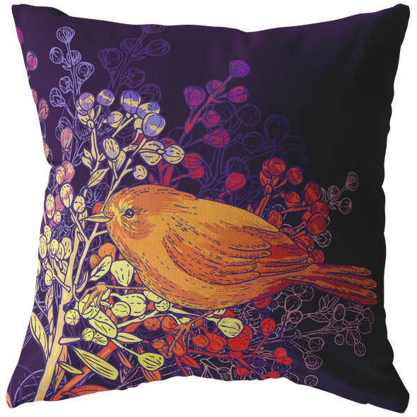 Magical Birds & Seeds Throw Pillow
