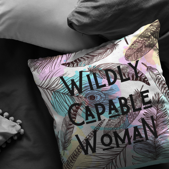 Wildly Capable Woman Throw Pillow