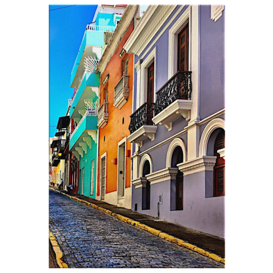 Colonial Street Old San Juan Puerto Rico Canvas Wall Art