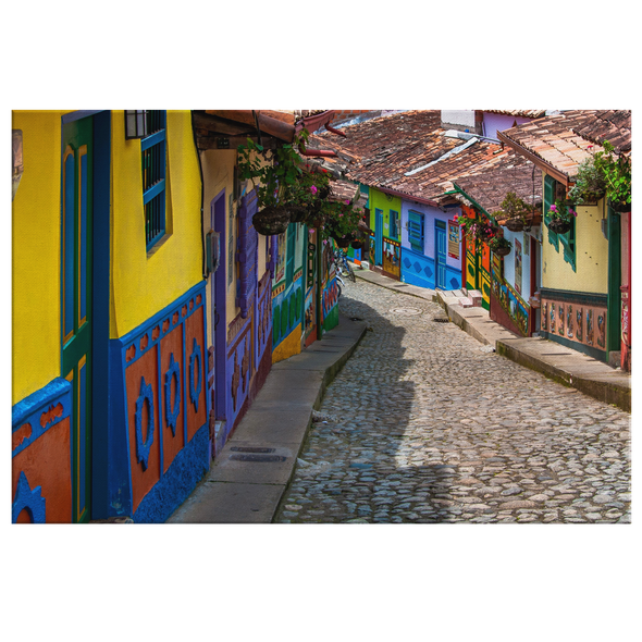 Guatapé Street Colombia Canvas Wall Art