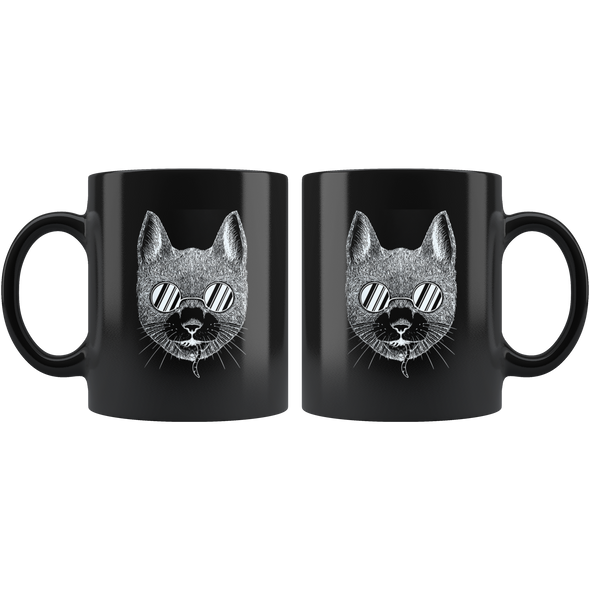 Cat with a Secret 11oz Black Mug