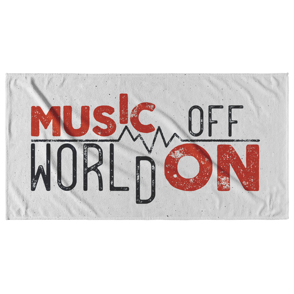 Music On World Off Beach Towel