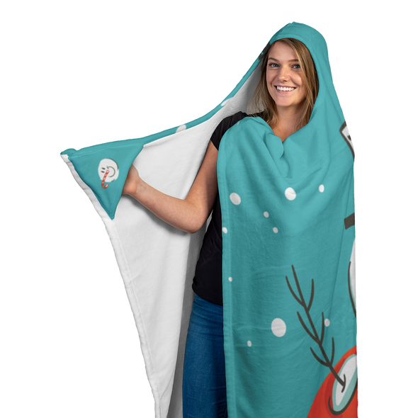 Friendly Snowman Hooded Blanket