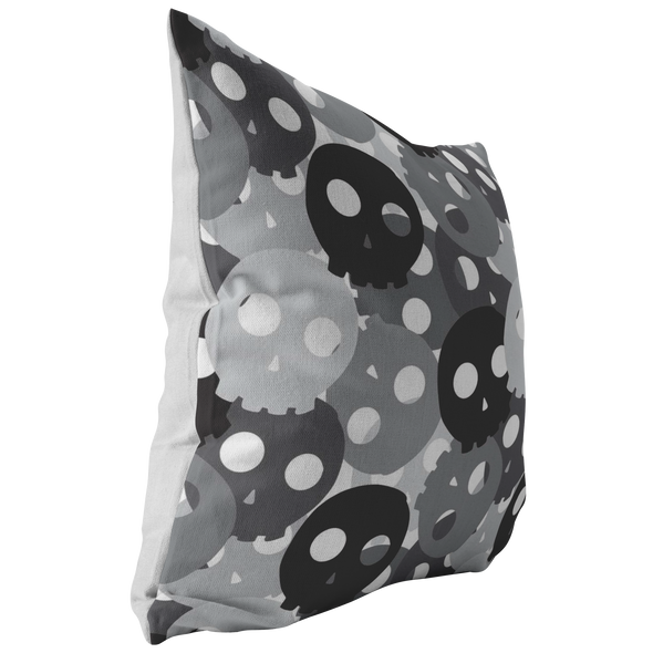 Black and White Skulls Throw Pillow