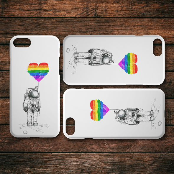 Astronaut and Pride iPhone Case