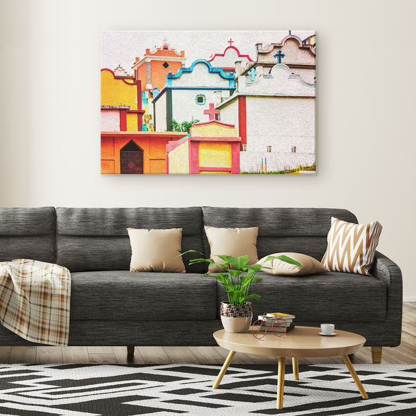 Colors of Chichicastenango Guatemala Oleo Style Painting Canvas Wall Art