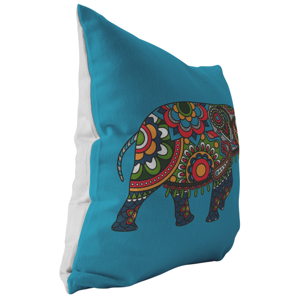 Patterned Elephant Throw Pillow