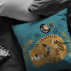 Cats and Birds Loves Autumn Throw Pillow
